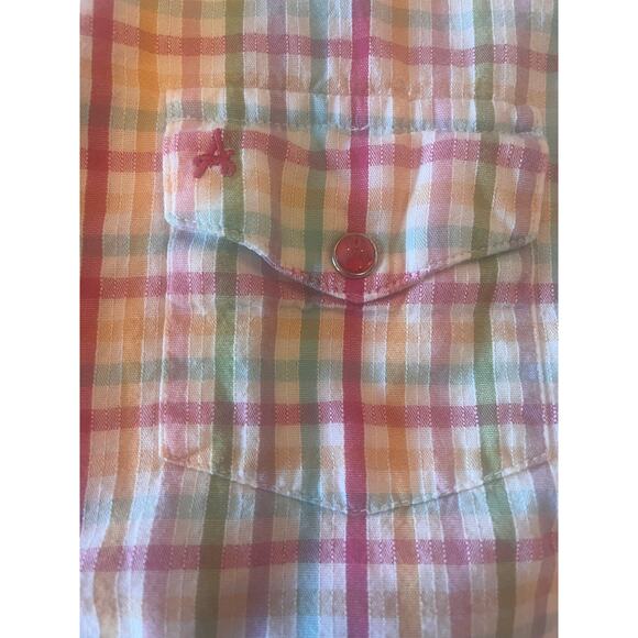 Aura Wrangler Pearl Snap Button Up Girls Medium Colorful Cowgirl Feminine Y2K - Picture 10 of 10